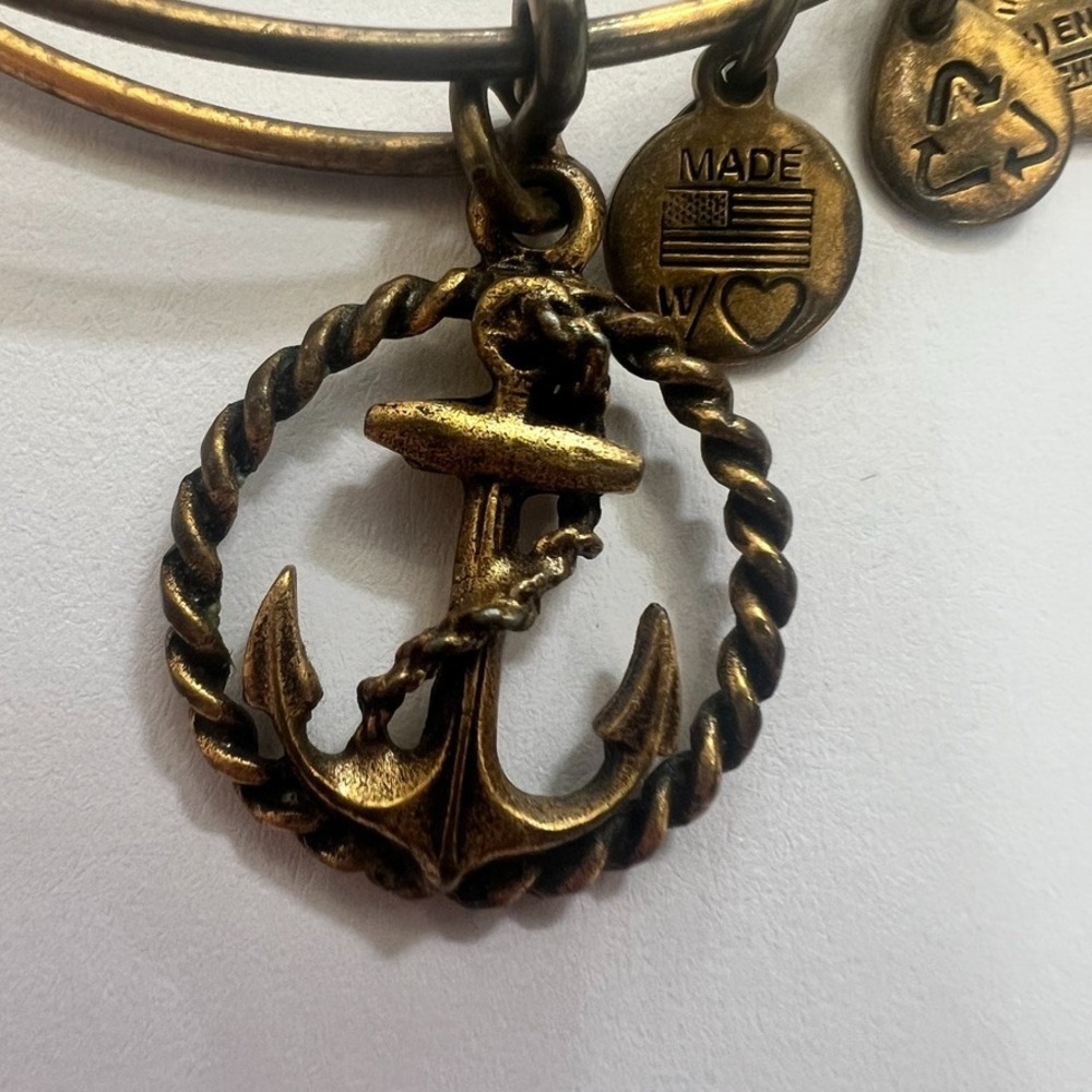 Alex and Ani Anchor Charm‎ Bracelet Brass Nautical Vibes